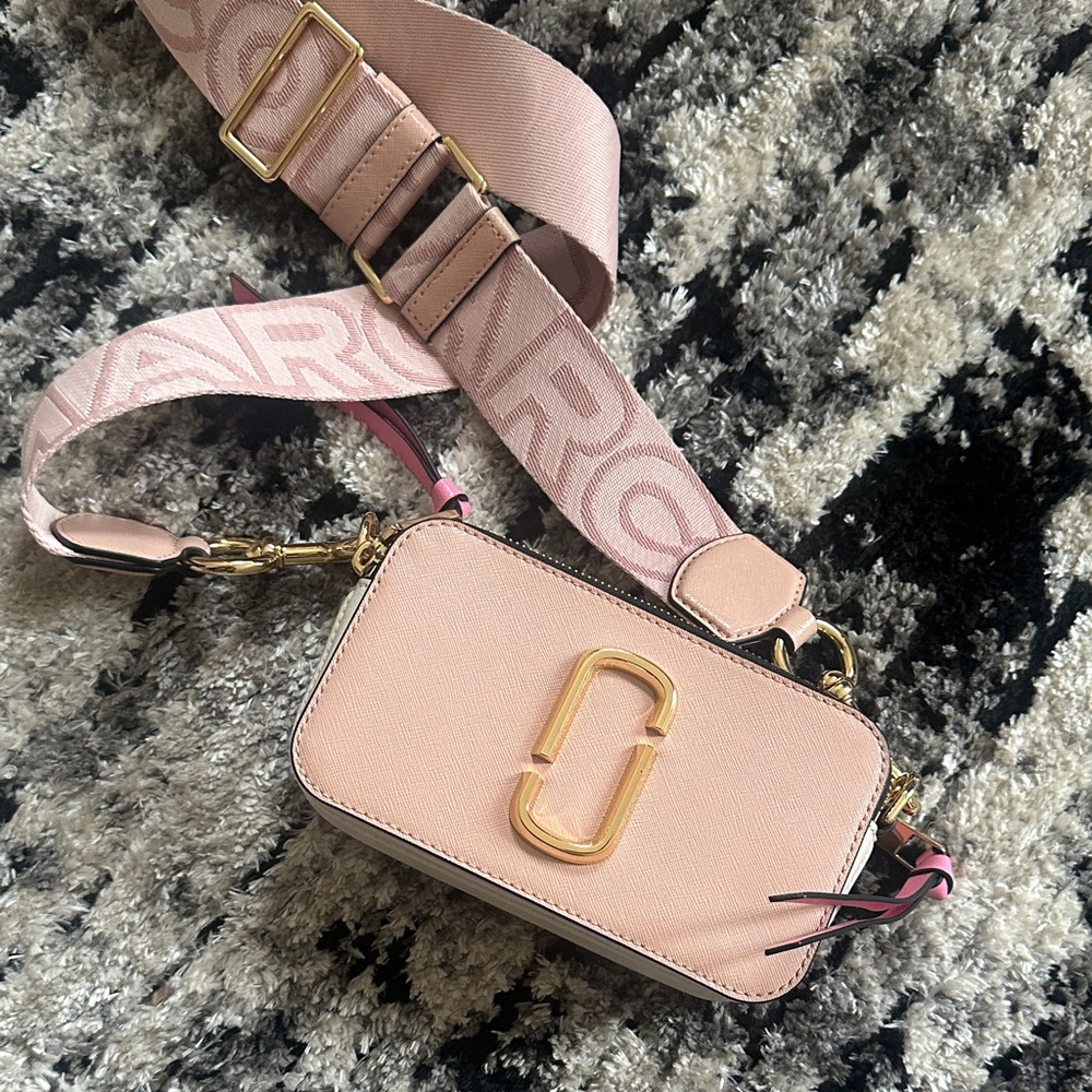 Pink Crossbody Camera Bag with Gold Hardware
*** new, worn once